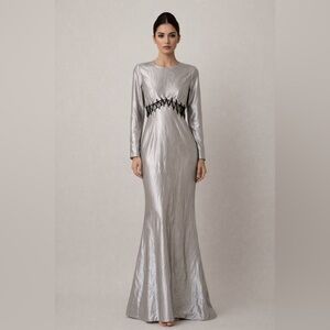 Retrofete Silver Long Sleeve Gown